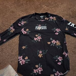 Hollister Black Floral Long Sleeve Tee